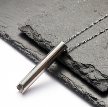 MJ176 - Titanium Steel Whistle Pendant Necklace